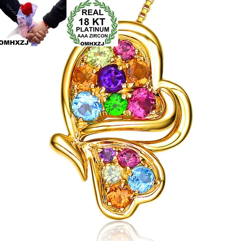 

Ожерелье OMHXZJ из желтого золота 18 карат с фианитами класса ААА