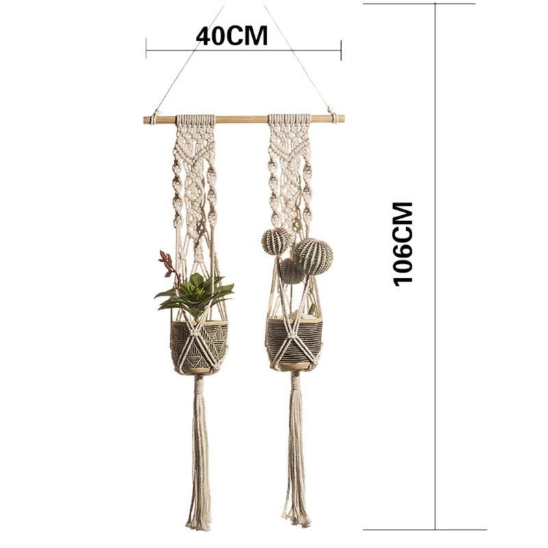 

Flower Hanging Baskets Plant Pot Holder Macrame Plant Hanger Jute Rope Braided Craft Vintage Outdoor Decor