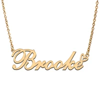 brooke name tag necklace personalized pendant jewelry gifts for mom daughter girl friend birthday christmas party present
