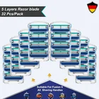 5-слойные Безопасные лезвия для бритвы, сменные головки для Gillette Fusion Proglide Proshield, прямые насадки для бритья