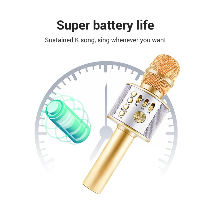 

Bluetooth Karaoke Microphone Wireless Handheld Microphone for Music Playing Singing Speaker Player NIN668