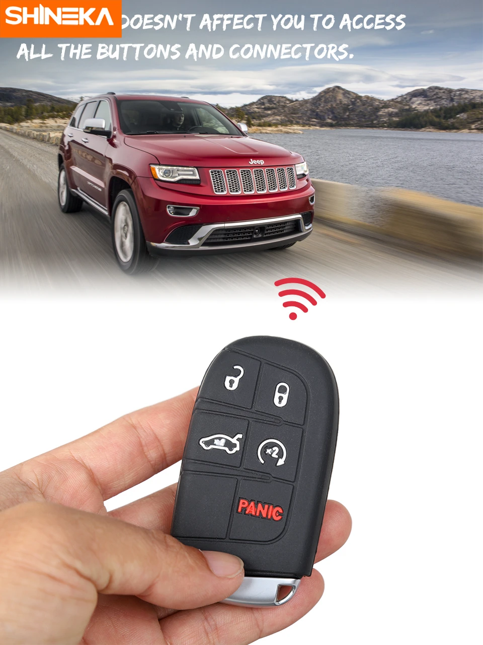 

SHINEKA Keychain For Dodge Challenger 2014+ Car Silicone Key Cover Case For Dodge Challenger 2014-2020