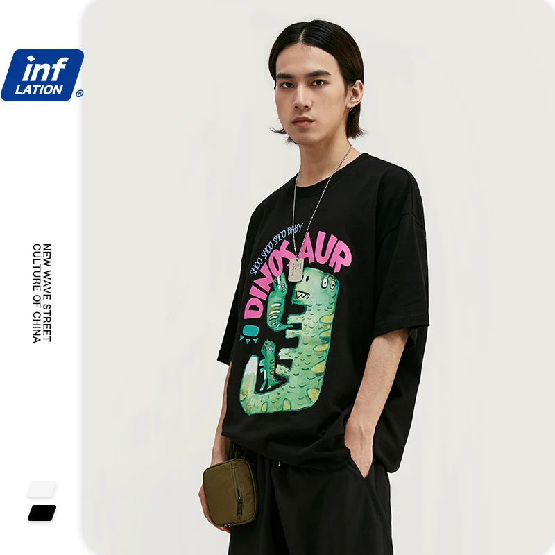 Инфляция смешные мужские футболки граффити печатных уличная Harajuku стиль хип хоп