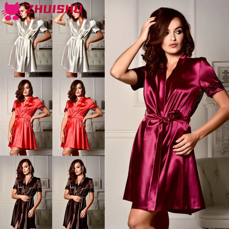

ZHUISHU Sexy Underwear Lace Sleeve Nightgown Home Clothes Pajamas