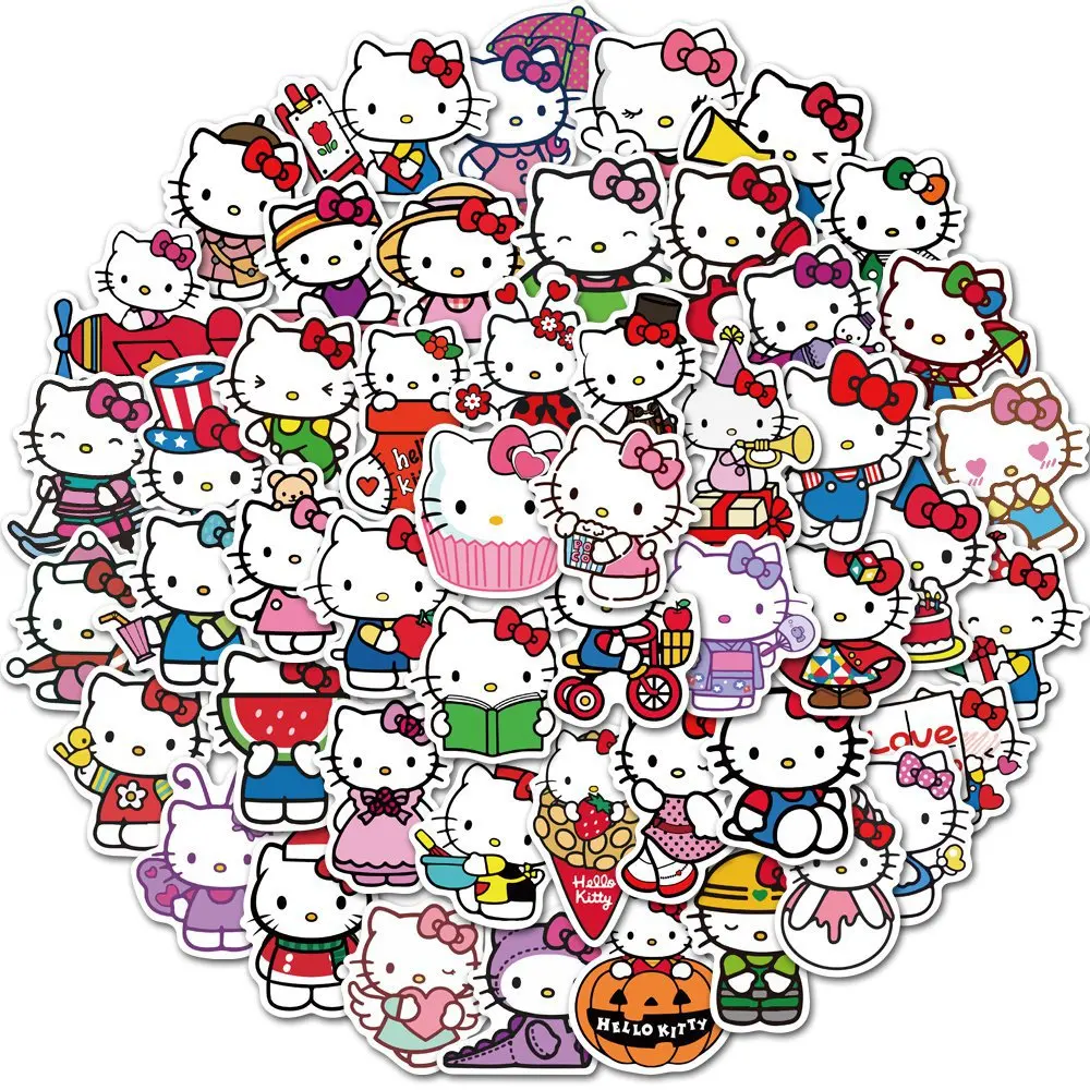 50 шт. стикеры Hello Kitty игрушки для девочек милые s Sanrio кожа ноутбука Kuromi My Melody |