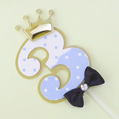 

Paper Baby Boss Birthday Cake Toppers Blue Number Button Bow Tie Cake Toppers for Kids Birthday Cupcake Decorations Baby Shower