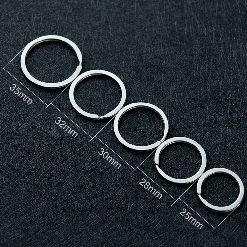 

Tangula10 шт./лот брелок для ключей из нержавеющей стали кольцо для ключей с круглой плоской линией Брелоки для ключей для изготовления ювелирны...