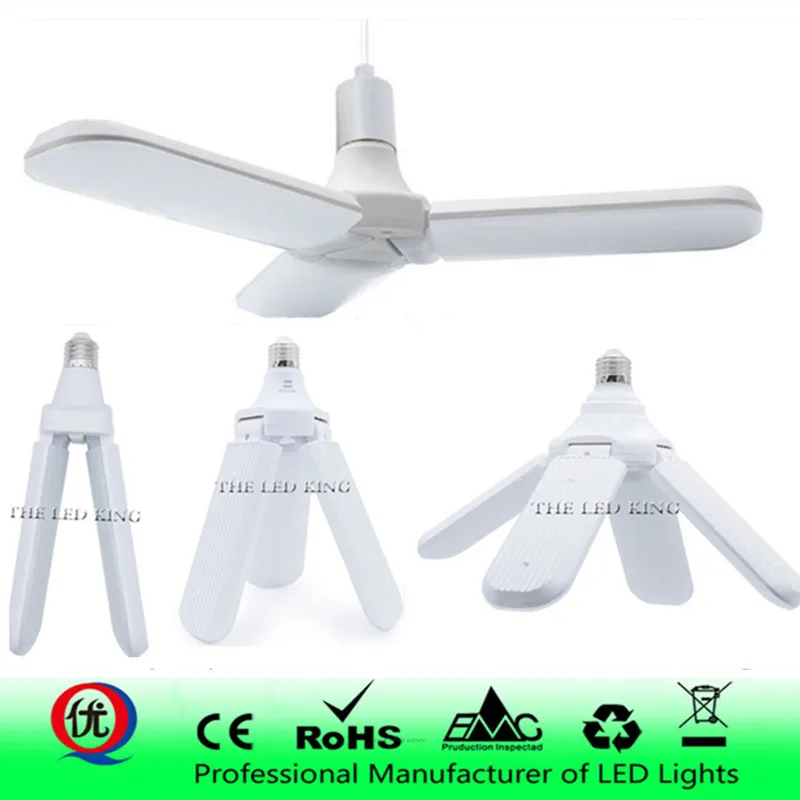 Новый складной светодиодный подвесной светильник 60 Вт с вентилятором без