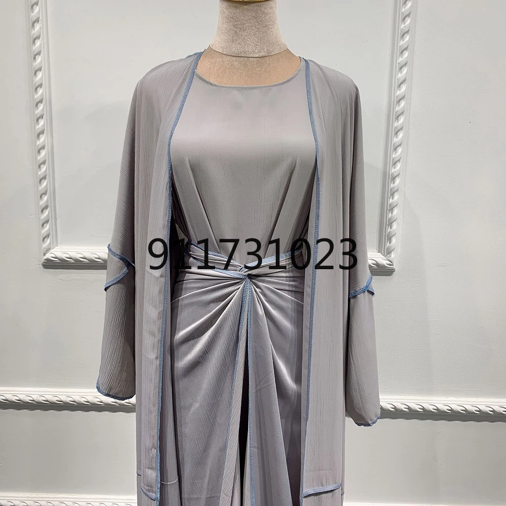 New Kaftan Robe Top Skirt Set Fashion Islamic Ethnic Muslim Women's Large Size Abaya Mosque Ramadan Prayer | Традиционная