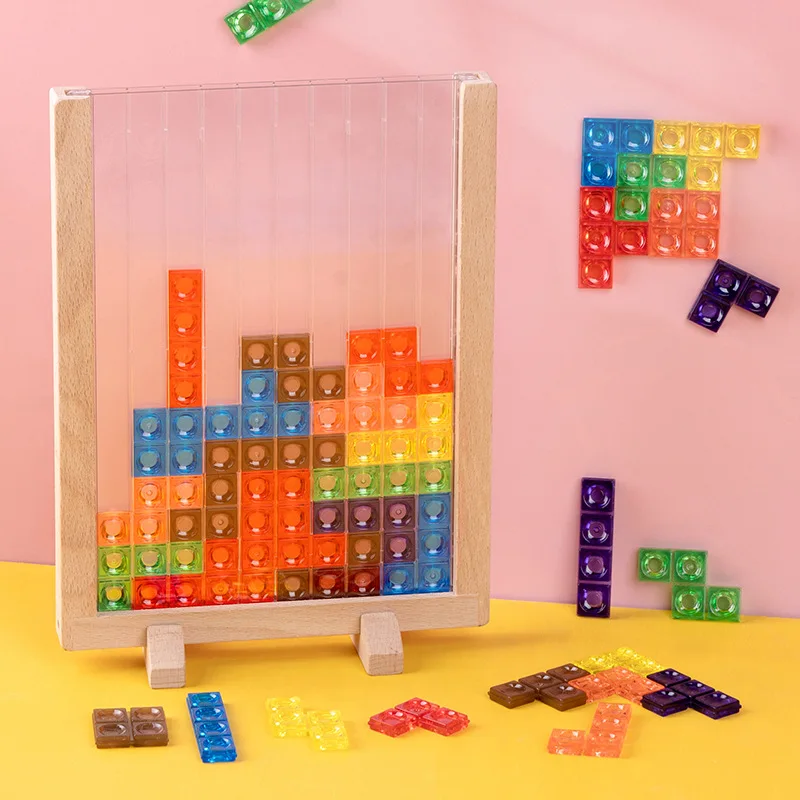

New High Quality Wooden Tangram Jigsaw Brain Tetris Game Puzzle Bloacks Preschool Children Play Training Educational Toys ZLL