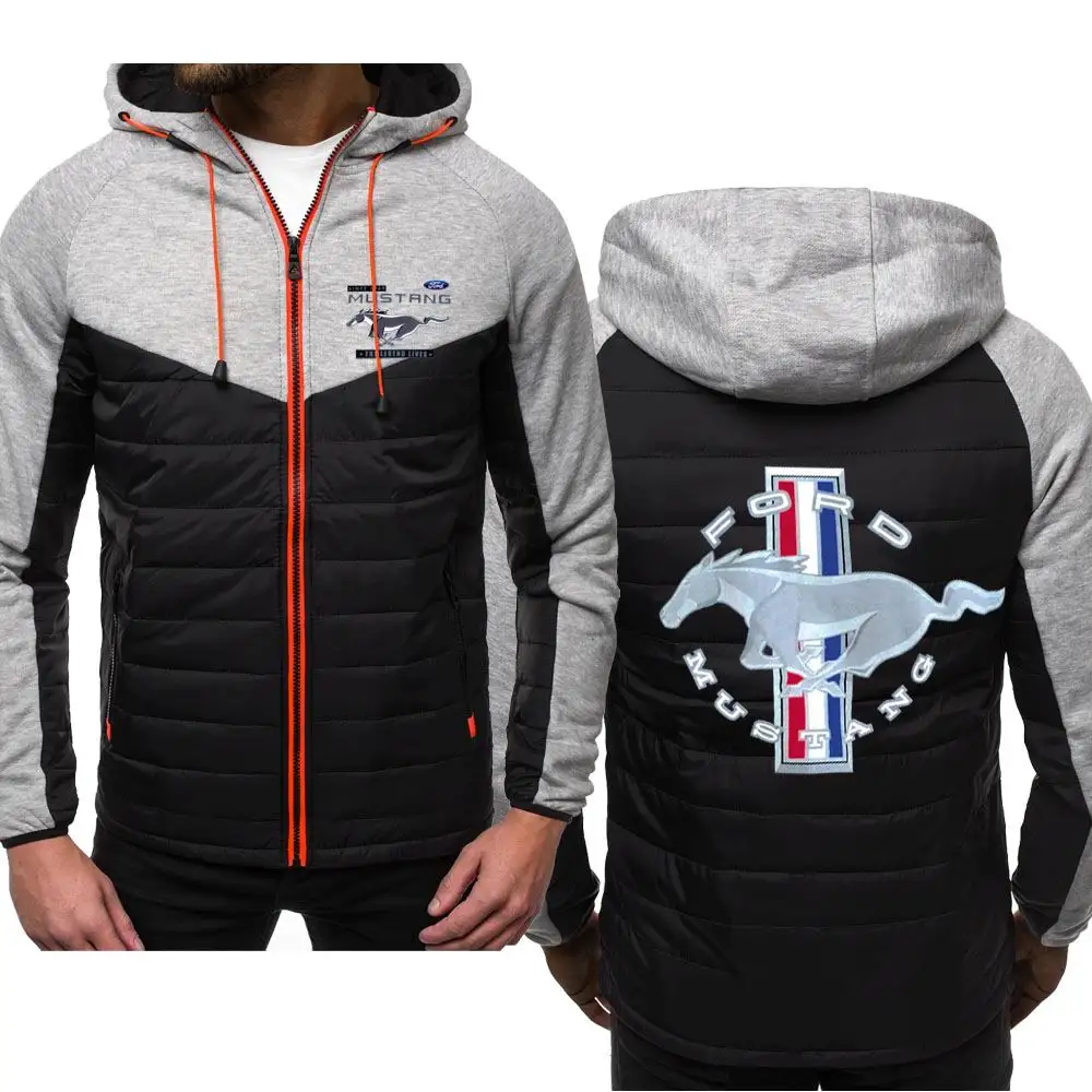 

New Hoodies Man Spring Autumn Ford Mustang Sweatshirt Casual Fashion Hoody Zipper Jacket Male Tops Clothing