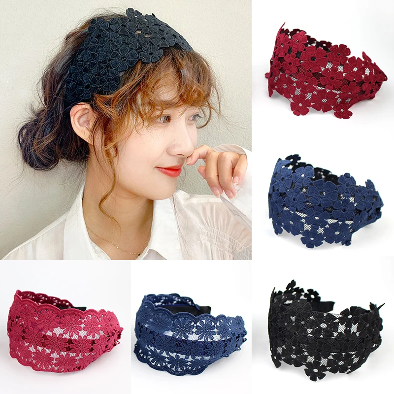 

Embroidery Petal Flower Wide Headbands For Women Hair Accessories Scrunchies Hairbands Bows Hairband Headband For Girls