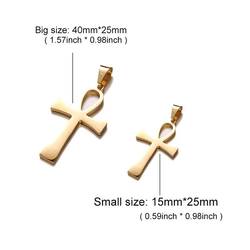 5 шт./лот Египетский спасательный символ из нержавеющей стали Анкх