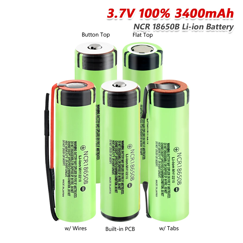 2 шт. оригинальная NCR 18650B батарея 3 7 V 3400mAh перезаряжаемая игрушка фонарик