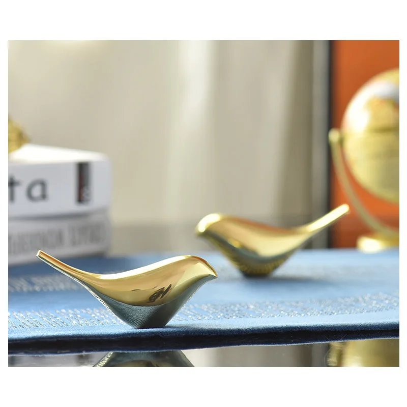 

Золотые медные любимые птицы, подарок на день Святого Валентина, домашний декор, статуэтка, золотые птицы, поделки, Счастливые птицы, животн...