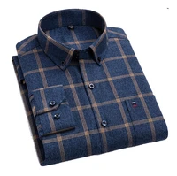 100 cotton 7xl 6xl men shirt long sleeve button down high quality plaid fashion casual dress business male shirts