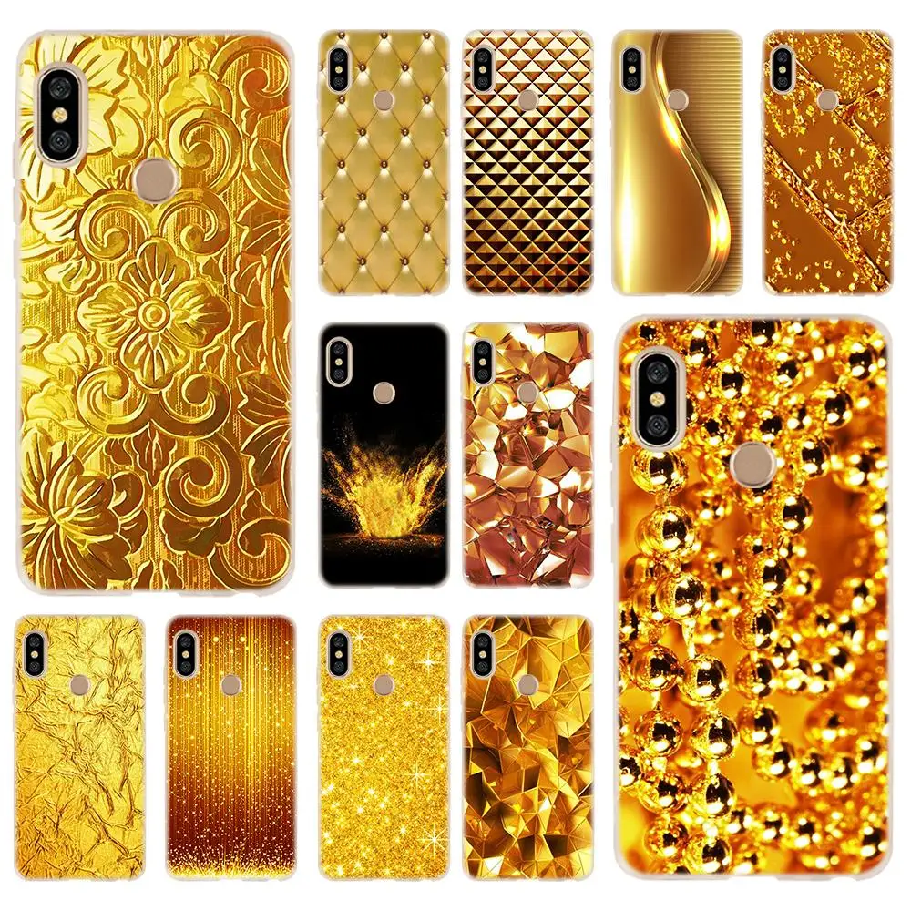 

Soft Silicone Redmi Case For Xiaomi Redmi Note 10 9 8 7 6 5 Pro Max 8T 9T 10S 9S 4G 5G Cover shiny gold Bag