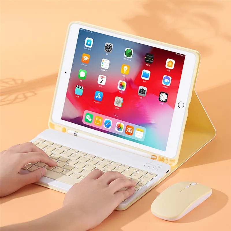 Смарт чехол для iPad 9 7 2017 2018 5 го 6 поколения с сенсорной панелью и Bluetooth клавиатурой