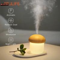mini humidifier aroma diffuser for home baby car air humidifier 250ml cute mushroom mist humidifier with night lights
