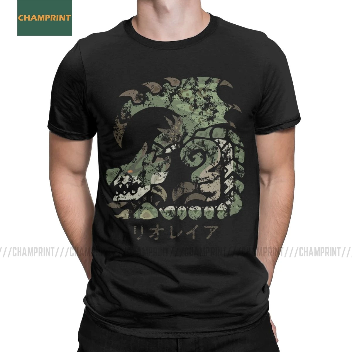 Мужские и игроманов костюм Монстер Хантер для Мир Rathian иероглифы значок футболки