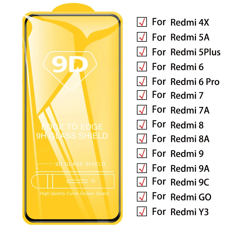 

1/2 Pcs 9D Protective Glass For Redmi 9 9A 9C Redmi 8A Redmi 6 Pro Redmi 5A 5Plus Redmi 7 7A Redmi GO Y3 Redmi 4X Tempered Film