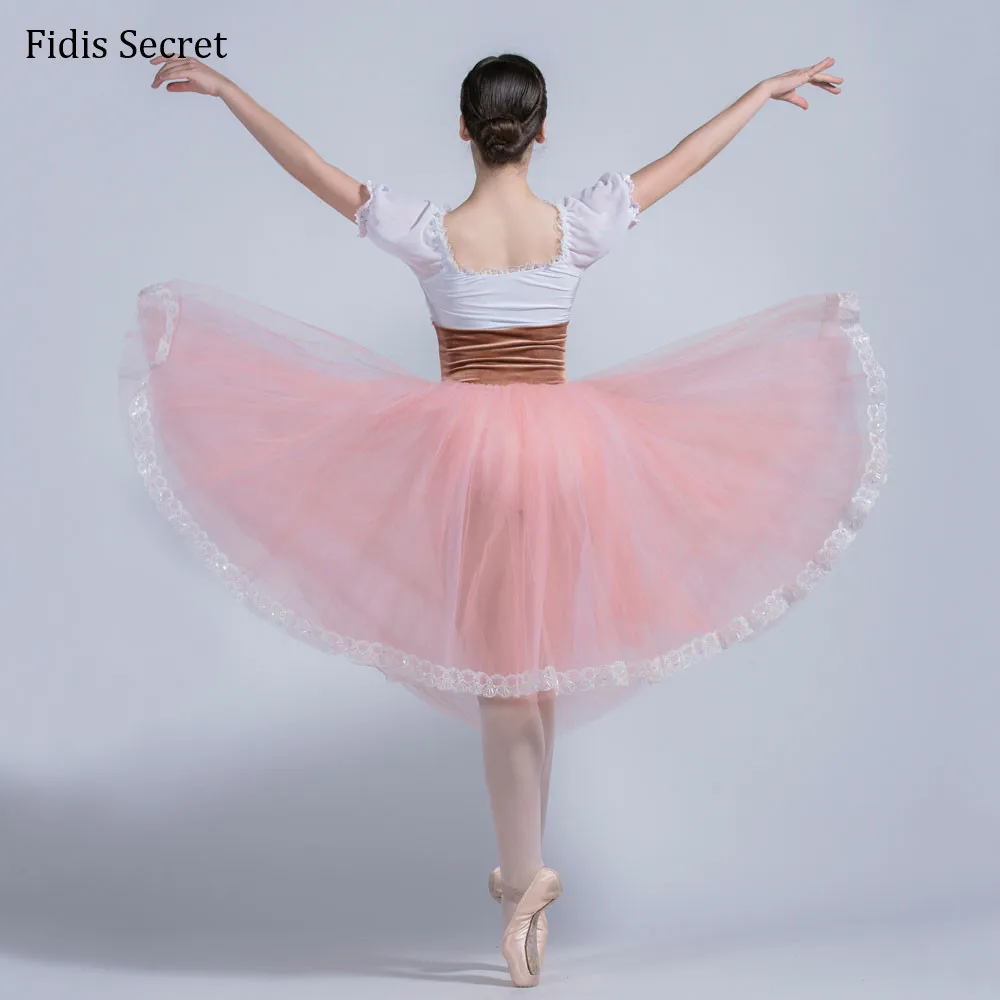 Длинное балетное Платье Жизель профессиональная романтичная пачка YAGP с пышными