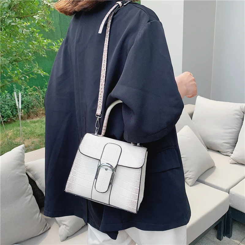 

Vintage Crocodile Pattern Small Women Handbags Brand Designer Flap Female Tote High Quality Ladies Shoulder Crossbody Bags 2021