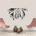 Настенная Наклейка со стрелками, Ловец снов, Виниловая наклейка на стену, богемный дизайн, украшение для спальни, перья, символ, Настенная роспись WL1726