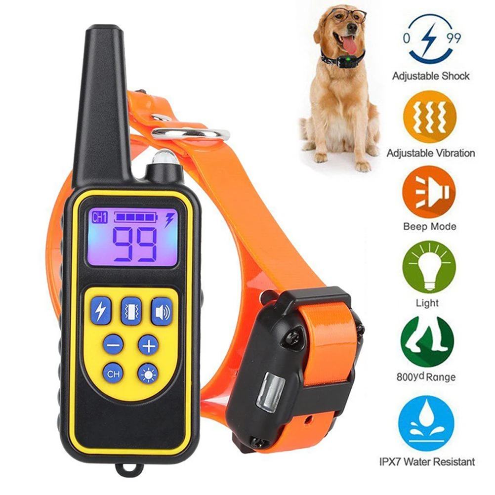 Тренировочный ошейник для собак ЖК антилай с пультом дистанционного управления