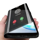 Зеркальный чехол для смартфона Samsung Galaxy Note 10 plus, кожаный флип-чехол для samsung Note10 plus, 10 plus, Not10 plus, чехол для телефона