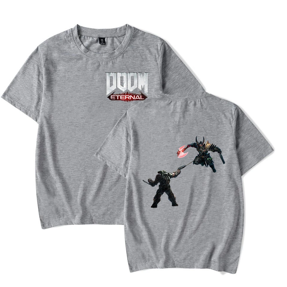 

Aikooki Новая модная Вечная Футболка Doom для мужчин и женщин, Повседневная Свободная футболка с круглым вырезом, летняя мужская футболка с принт...