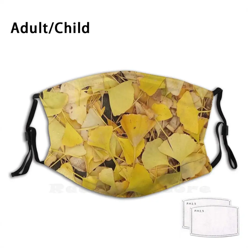 

Моющаяся Пылезащитная маска для рта Ginkgo Leaves Iii с принтом листьев Ginkgo