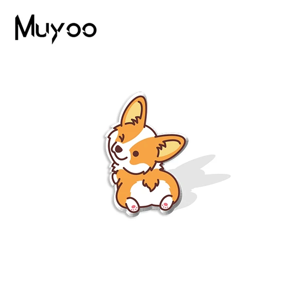 Булавки для одежды из эпоксидной смолы ручной работы с забавным щенком корги