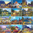 Алмазная картина 5D сделай сам, вышивка с мотивами деревни, вышивка крестиком, полноразмерная, круглая, для домашнего декора, ручное искусство, подарок