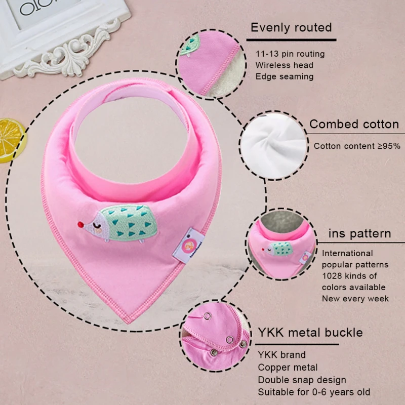 

Organic Baby Bandana Scarf Bibs with Snaps Organic Cotton Muslin - 3 Pack Solid Color Super Soft and Absorbent Drool Bibs