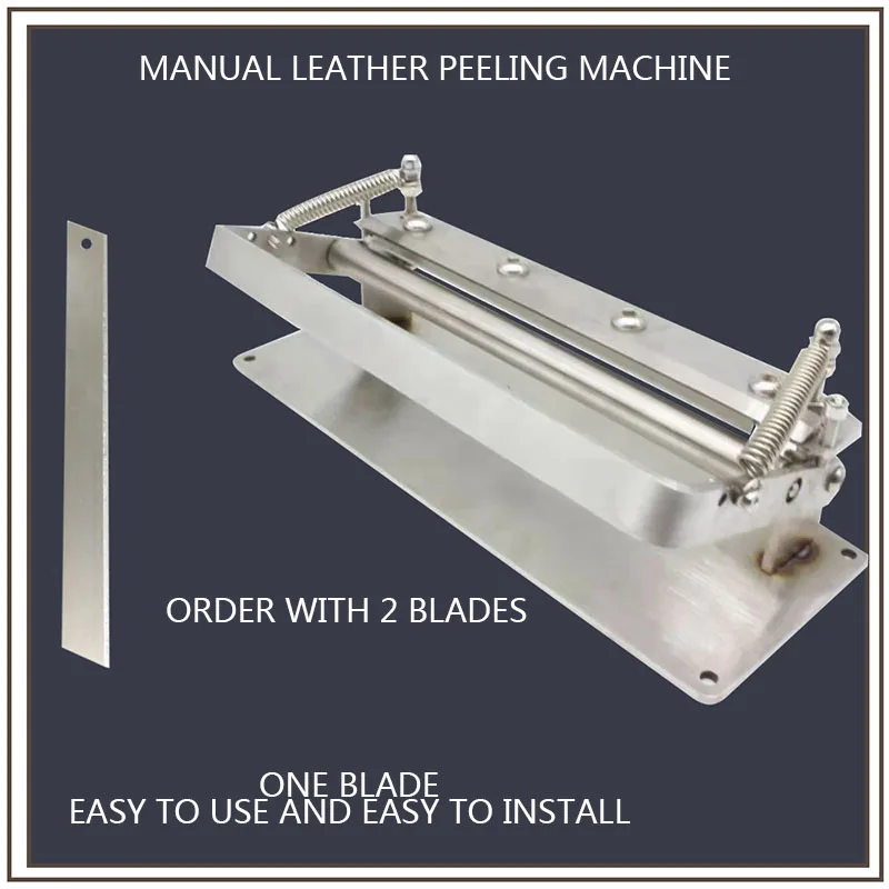 M&aacute;quina de pelado de cuero Manual port&aacute;til, herramienta de separaci&oacute;n de hojas de cuero de vaca, acero inoxidable-3