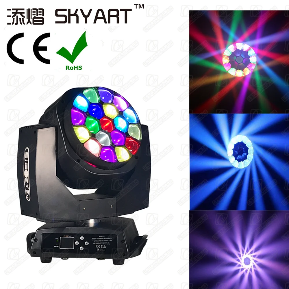SKYART 19x15W K10 Big Bee Eye Led Moving Head Dj Stage Lights Zoom Function | Освещение