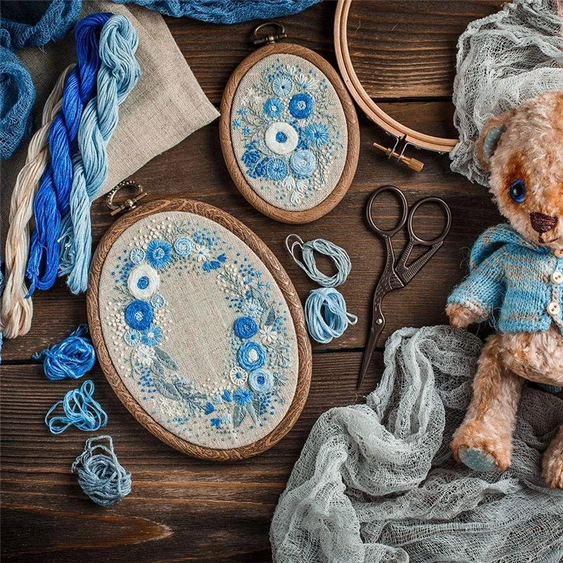 MIUSIE Wooden Plastic Frame Embroidery Hoop Ring Circle Round Loop For Cross Stitch Machine Hand Needle craft DIY Sewing Tools | Дом и сад