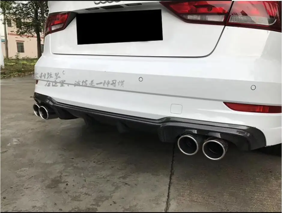 TSI-STYLE углеродного волокна задний бампер для губ, автомобильный диффузор Подходит для Audi A3 S3 RS3
