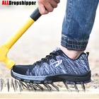 Мужские и женские мужские защитные ботинки Мужская дышащая обувь стальной носок проколостойкие рабочие кроссовки защитная обувь женская мужская обувь