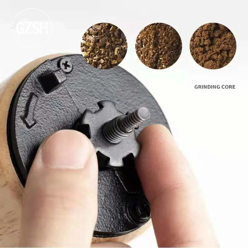

Wooden Manual Coffee Grinder Coffee Bean Grinding Stainless Steel Ceramic Mechanism Adjustable Burr Coffe Grinder Coffee Tools