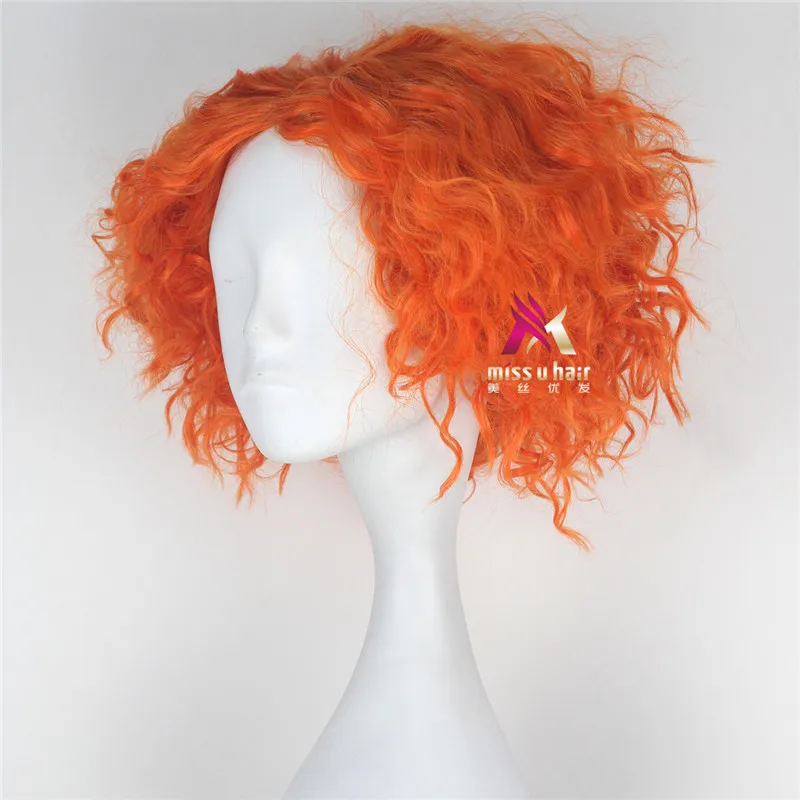 1 шт. Алиса в стране чудес 2 Косплей Mad Hatter/Tarrant Hightopp оранжевый парик короткие