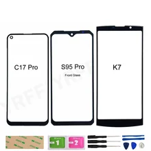 For Oukitel K7 C17 Pro Phone Glass Panel For Oukitel S95 Pro (No Mobile Touch Screen) Front Outer Glass Repair Parts
