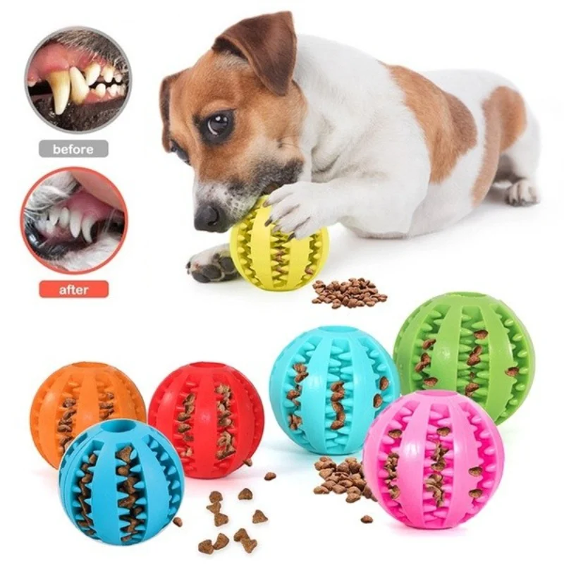 

Dog Toys Chew Toys Natural Rubber Ball Tooth Cleaning Balls Interactive Toy Teeth Grinding Elastic Pet Dog Supplies Accessories