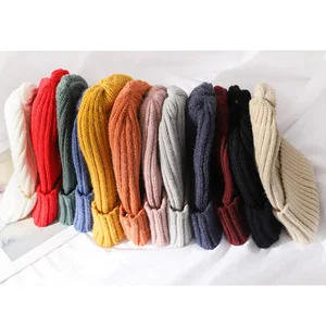 Зимние облегающие шапки, плотные шапки, повседневные женские модные шапки сплошного цвета, шапки для женщин и мужчин, теплые вязаные шапки с острым носком, новинка 2021, черные однотонные