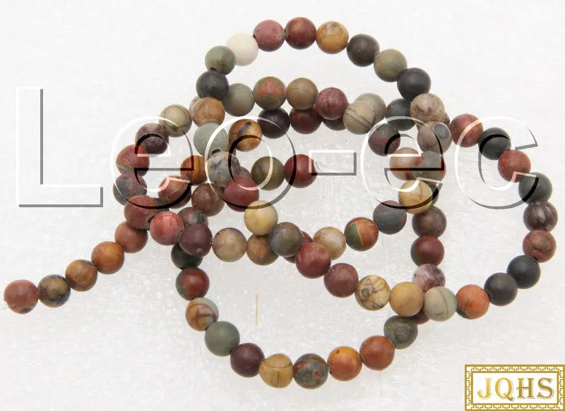 

Natural 4mm round Multicolor Picasso Jasper Stone Loose Beads for Jewelry Making Strand 15" DIY v1679