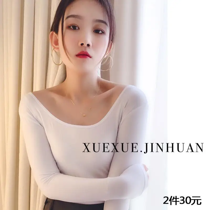 Черный топ с длинным рукавом большая облегающая футболка осенняя одежда для