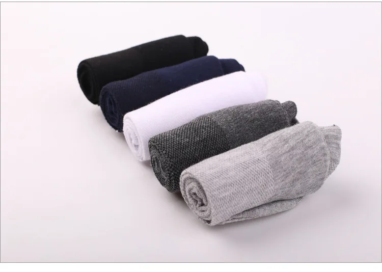 

cotton socks men Mesh Pure Color Summer Thin 5 pairs/lot business casual calcetines meias homme compression
