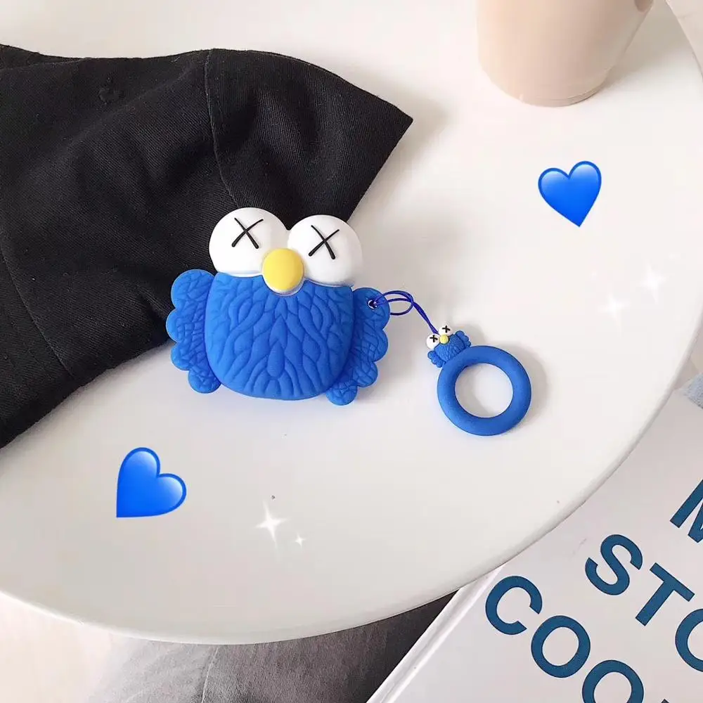 Для AirPods 2/1 чехол с милым мультяшным медведем Винни-пухом чехол для наушников для Apple Airpods 2 мягкий силиконовый чехол с кольцом на палец - Цвет: F