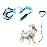 pet dog cat leash dog harness vest comfortable padded handle 1 2m leash with mesh harness vest for small medium dog